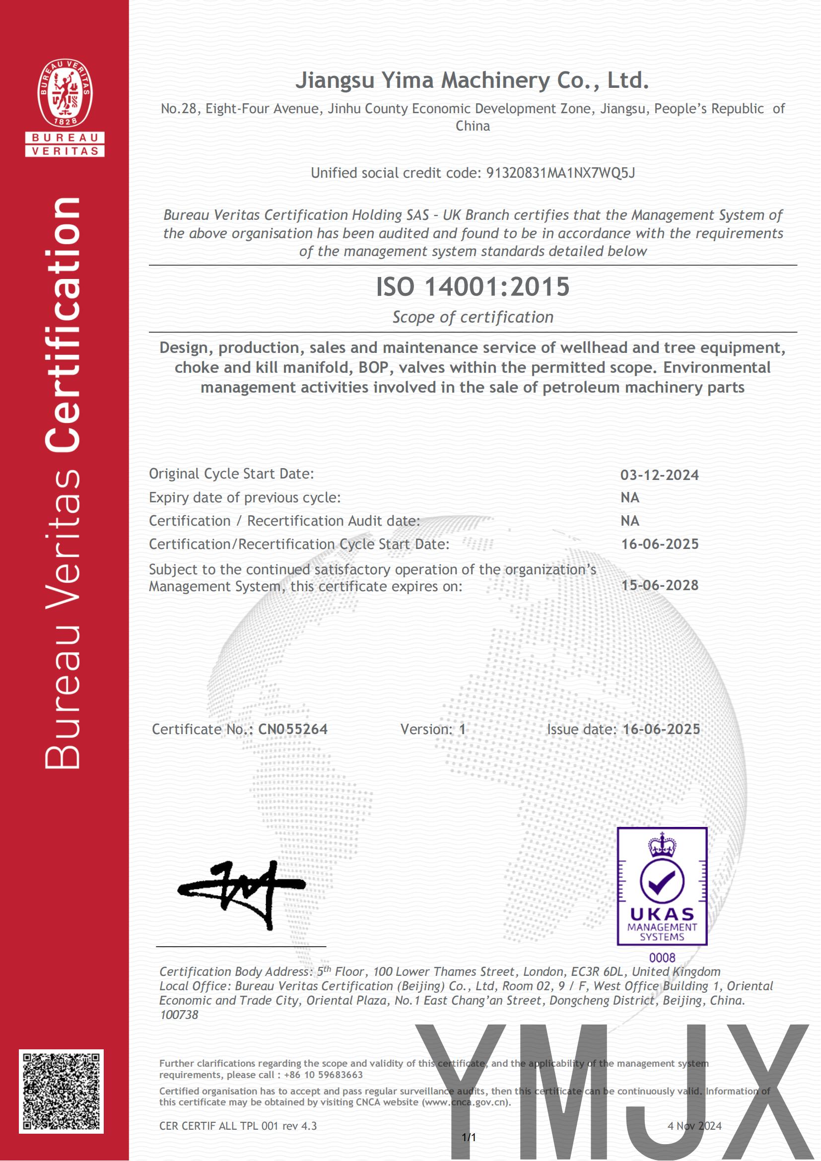 Certificate CN055264
